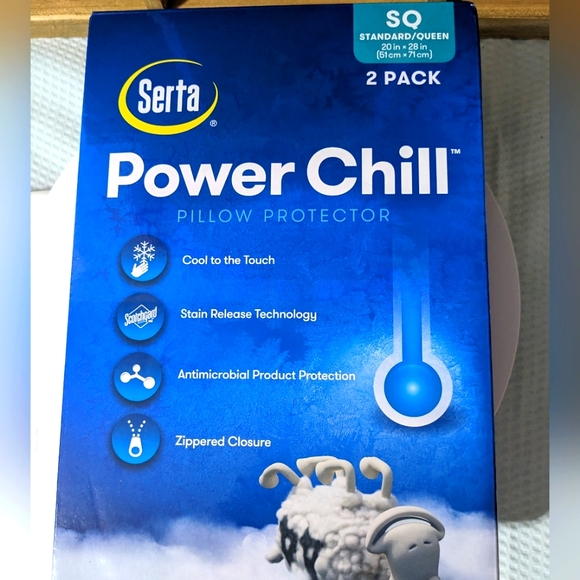 Bedding Serta Pillow Protector Chill Zip On Cases Set Of 2 Standard